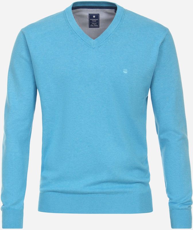 Redmond - Heren Trui - Blauw - V-hals - Katoen