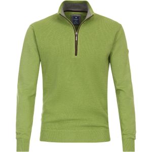 Redmond heren schipperstrui katoen, opstaande kraag, groen (middeldik)