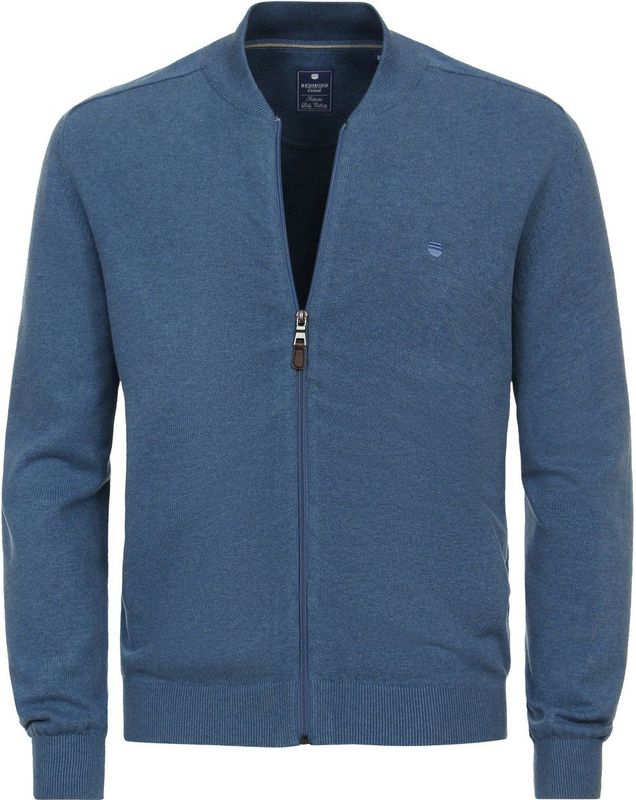 Redmond - Heren Vest - Blauw - Katoen - Opstaande Kraag