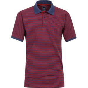 Redmond regular fit heren polo - pique - rood gestreept