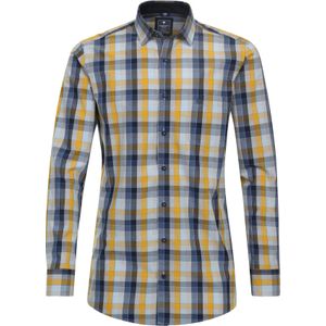 Redmond - Comfort Fit - Overhemd - Blauw Geruit - Strijkvriendelijk