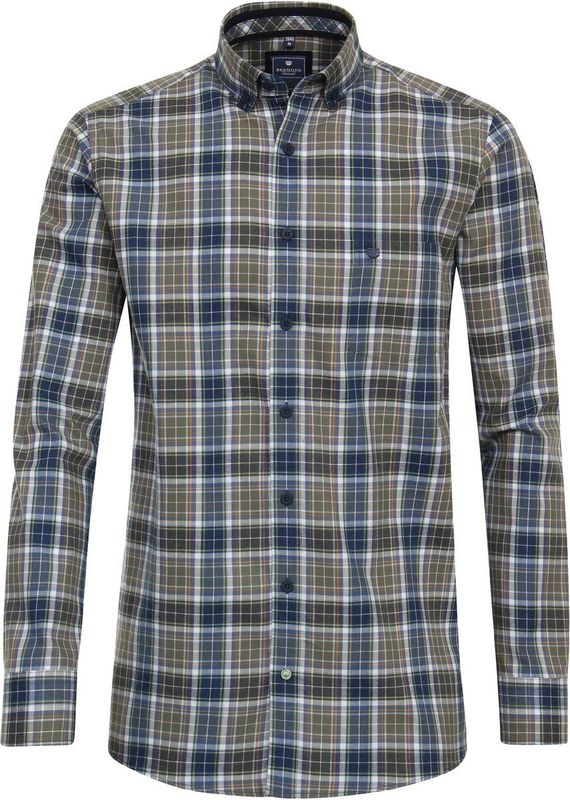 Redmond - Comfort Fit Overhemd - Blauw - Twill - Lange Mouwen