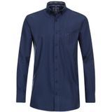 Redmond - Casual - Overhemd - Blauw - 100% Katoen, Lange Mouw, Button-Down Kraag, Met Borstzak