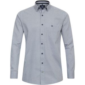 3 voor 99 | Redmond modern fit overhemd, popeline, blauw dessin