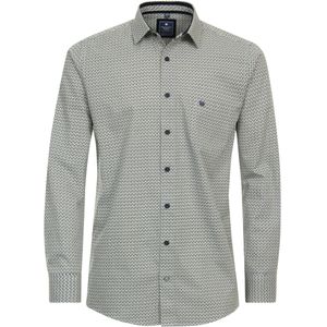 3 voor 99 | Redmond modern fit overhemd, popeline, groen dessin