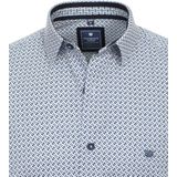 Redmond - Comfort Fit Overhemd - Blauw Dessin - Popeline