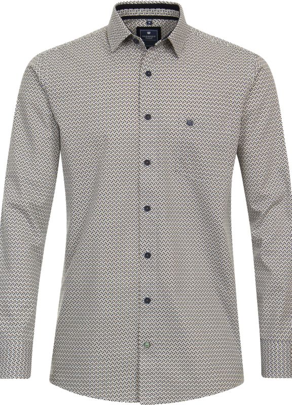3 voor 99 | Redmond comfort fit overhemd, popeline, bruin dessin