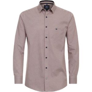 Redmond - Multicolor Fantasie - Overhemd - Rood - Strijkvriendelijk - Boordmaat: 49 - 50