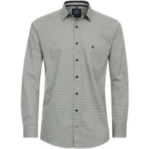 Redmond - Comfort Fit Overhemd - Groen Dessin - Popeline