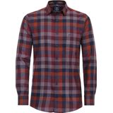 Redmond - Comfort Fit - Overhemd - Rood Geruit - Popeline, Easy Iron