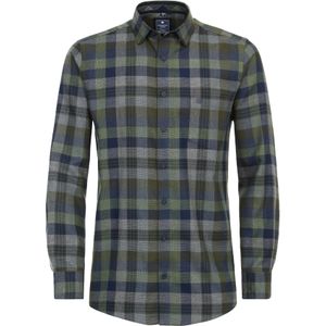 Redmond Casual Flanellen Overhemd groen, Geruit