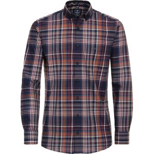 Redmond comfort fit overhemd - twill - rood geruit - Strijkvriendelijk - Boordmaat: 49 - 50