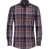 Redmond - Comfort Fit Overhemd - Blauw - Twill - Lange Mouwen