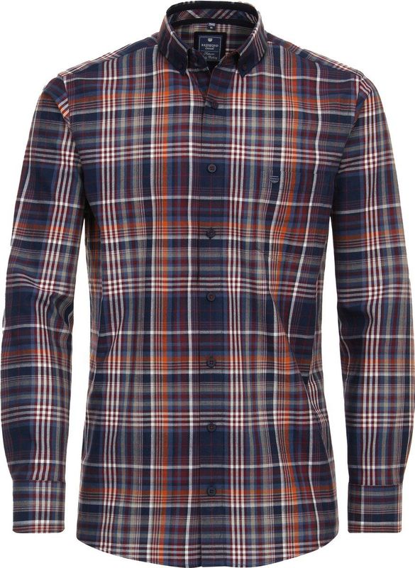 Redmond - Comfort Fit Overhemd - Blauw - Twill - Lange Mouwen