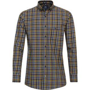 Redmond - Comfort Fit Overhemd - Bruin Geruit - Strijkvriendelijk