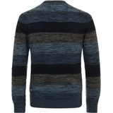 Redmond heren trui katoen, O-hals, blauw gestreept (middeldik)