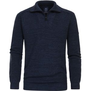 Redmond heren schipperstrui katoenmengsel - opstaande kraag - blauw (middeldik)