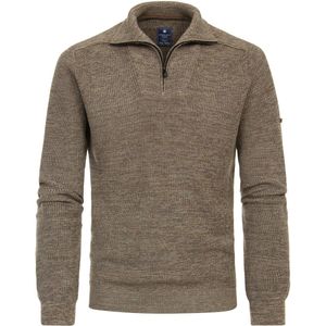 Redmond - Heren - Schipperstrui - Bruin - Katoenmengsel, Opstaande Kraag