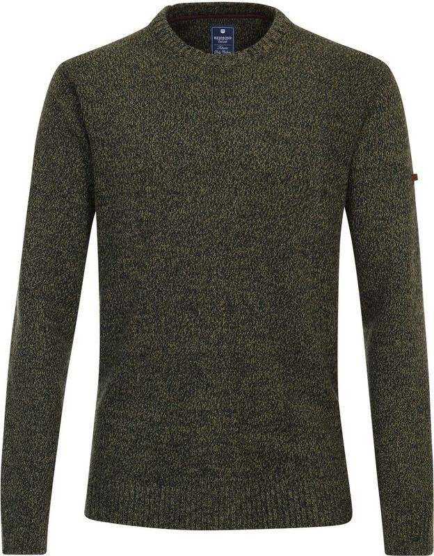 Redmond - Heren Trui - Groen - Wol met Katoenmengsel