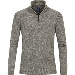 Redmond - Schipperstrui - Grijs - Wol-Katoenmengsel - Opstaande Kraag