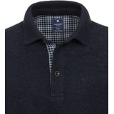 Redmond heren polo gebreid, polo kraag, blauw (middeldik)