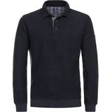 Redmond heren polo gebreid, polo kraag, blauw (middeldik)