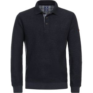 Redmond heren polo gebreid, polo kraag, blauw (middeldik)