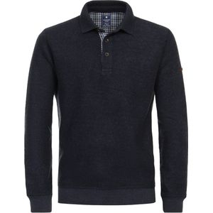 Redmond heren polo gebreid, polo kraag, blauw (middeldik)