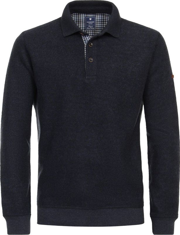 Redmond - Heren Polo - Blauw - Gebreid - 60% Katoen, 40% Polyester
