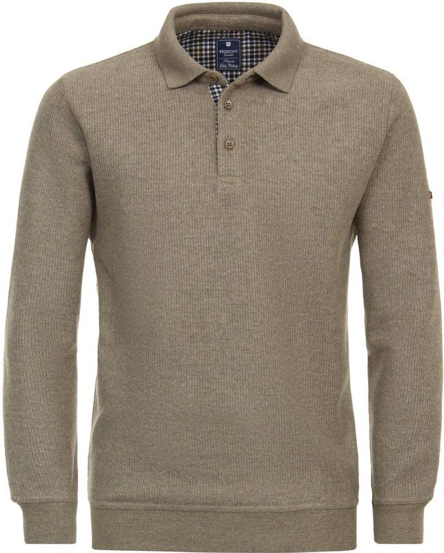 Redmond - Heren Polo - Beige - Gebreid - Licht Getailleerd