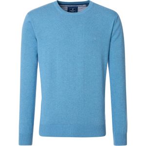 Redmond - Heren Trui - Blauw - Katoen - O-hals - Middeldik