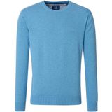 Redmond heren trui katoen, O-hals, blauw (middeldik)