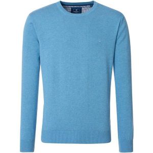 Redmond - Heren Trui - Blauw - Katoen - O-hals - Middeldik