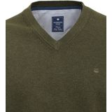 Redmond - Heren Trui - Groen - Katoen - V-hals - Middeldik