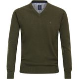 Redmond - Heren Trui - Groen - Katoen - V-hals - Middeldik