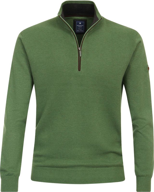 Redmond - Heren Trui - Groen - 100% Katoen - Licht Getailleerd