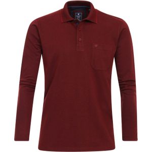 Redmond - Regular Fit Polo - Lange Mouw - Rood - Jersey