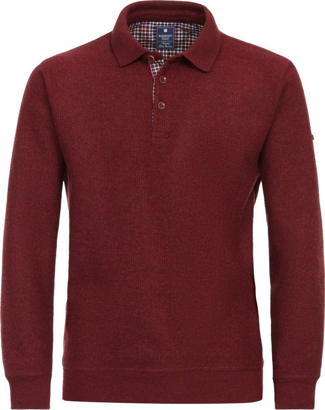 Redmond - Heren Polo - Rood - Gebreid - Lange Mouwen