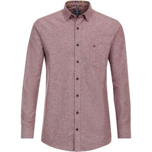 Redmond - Rood Effen Overhemd - Kent Kraag - Lange Mouwen - Licht Getailleerd