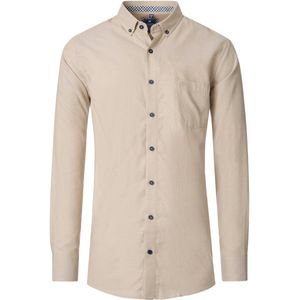 Redmond - Comfort Fit Overhemd - Oxford - Beige - Strijkvriendelijk