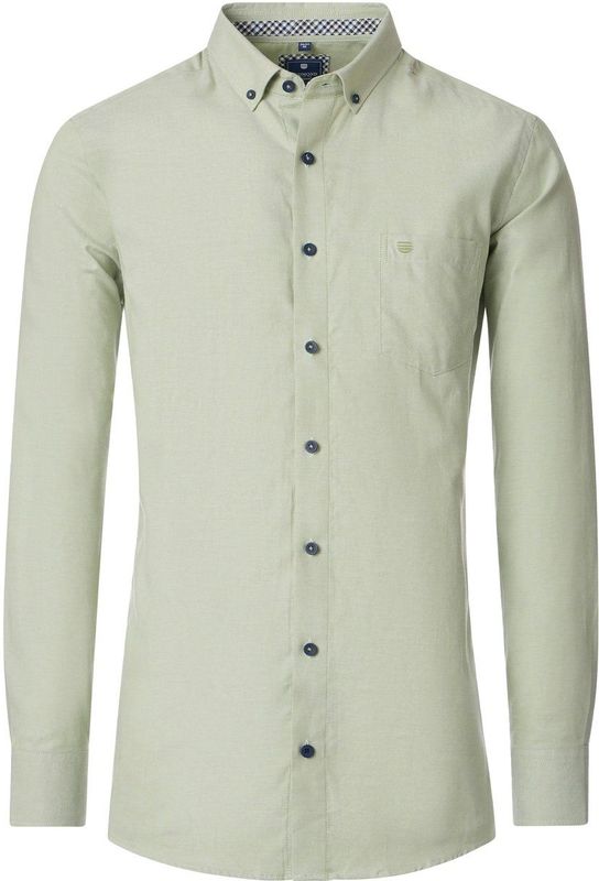 Redmond - Casual Overhemd - Groen - Lange Mouw - 100% Katoen - Met Borstzak