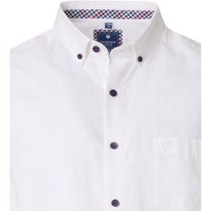 Redmond comfort fit overhemd - korte mouw - Oxford - wit - Strijkvriendelijk - Boordmaat: 39 - 40
