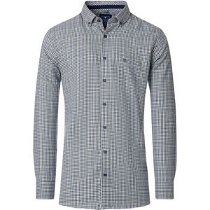 Redmond - Oxford - Overhemd - Blauw - Wit en Beige Geruit - Strijkvriendelijk