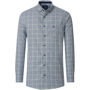 Redmond - Oxford - Overhemd - Blauw Wit Groen Geruit - Strijkvriendelijk