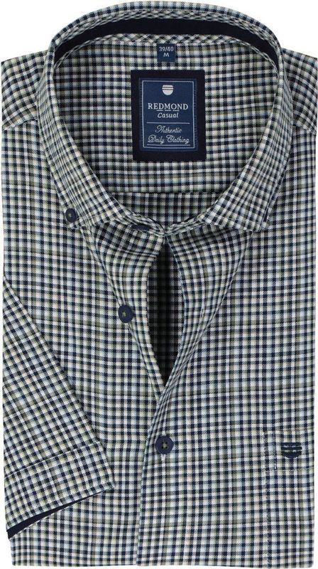 Redmond Casual Overhemd Korte mouw beige