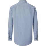 Redmond - Comfort Fit Overhemd - Blauw met Wit Dessin - Popeline - Strijkvriendelijk