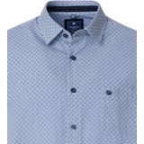Redmond - Comfort Fit Overhemd - Blauw met Wit Dessin - Popeline - Strijkvriendelijk