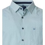 Redmond - Comfort Fit - Overhemd - Blauw met Wit en Groen Dessin - Strijkvriendelijk