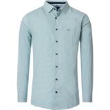 Redmond - Comfort Fit - Overhemd - Blauw met Wit en Groen Dessin - Strijkvriendelijk