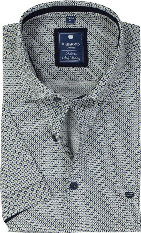 Redmond - Casual - Overhemd - Beige - 100% Katoen, Kent Kraag, Met Borstzak